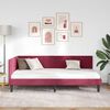 vidaXL Corner Bed Frame with Headboard Wine Red 90 cm x 190 cm Velvet