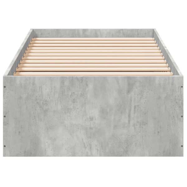 vidaXL Bed Frame without Mattress Concrete Grey 100x200 cm