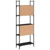vidaXL Bookshelf Black 155.5x24x166.5 cm Engineered Wood