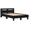 vidaXL Bed Frame with LED Black Oak 135 x 190 cm Engineered Wood