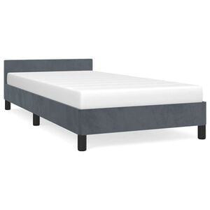 vidaXL Bed Frame without Mattress Dark Grey Twin Velvet