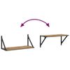 vidaXL Wall Shelves with Shelf 2 pcs Artisan Oak 60 x 25 x 25.5 cm