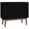 vidaXL Sideboard Black 88.5x40x80 cm MDF and Rattan