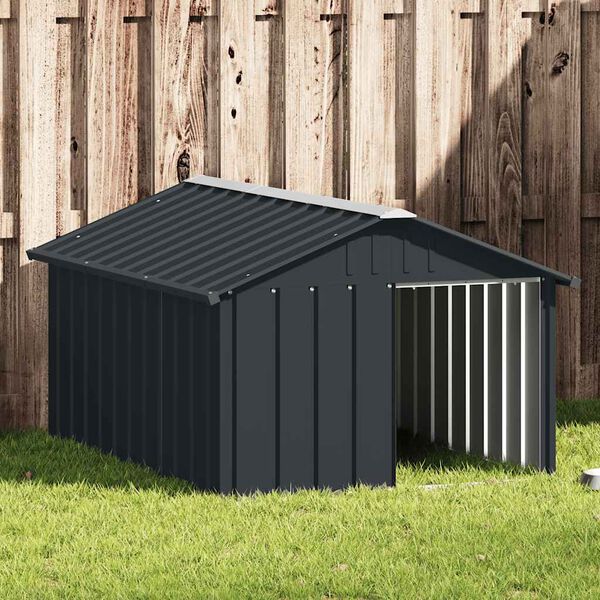 vidaXL Dog House Anthracite 116.5x153x81.5 cm Galvanised Steel