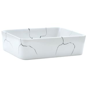 vidaXL Countertop Basin White Rectangular 46x35.5x13 cm Ceramic