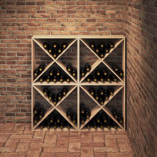 vidaXL Wine Rack 4 pcs Natural 62 x 25 x 62 cm Solid Pine Wood