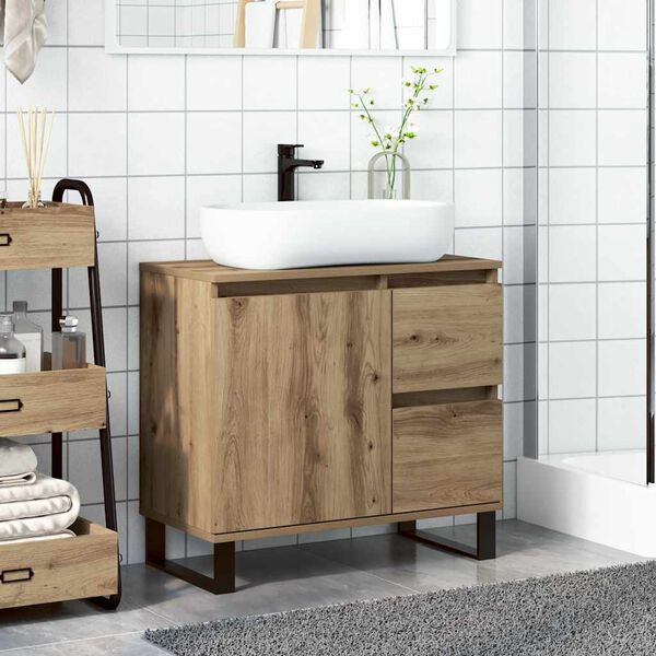 vidaXL Bathroom Sink Cabinet Artisan Oak 65x33x60 cm Engineered Wood