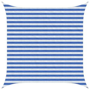 vidaXL Sunshade Sail 2.5 x 2.5 m HDPE Square Blue and White