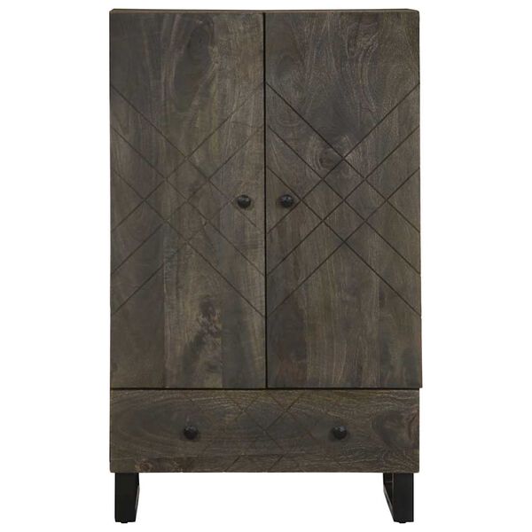 vidaXL Highboard Black 60x33x100 cm Solid Wood Mango