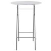 vidaXL Folding Bar Table White &Oslash;80 cm Glass with Marble Texture