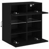 vidaXL TV Wall Cabinet with LED Lights Black 58.5x30x60.5 cm