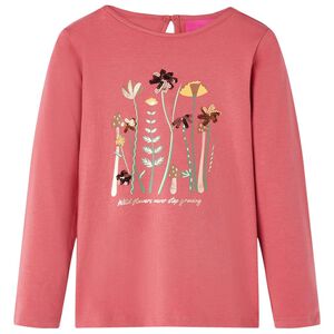 vidaXL Kids' T-shirt with Long Sleeves Old Pink 92