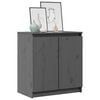 vidaXL Side Cabinet Grey 60x36x65 cm Solid Pinewood