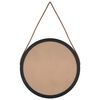 vidaXL Wall Mirror with Strap Black &Oslash; 45 cm