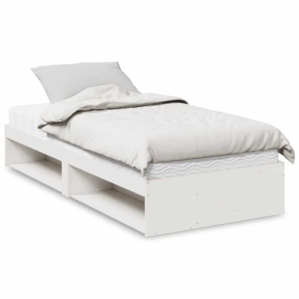 vidaXL Day Bed with Mattress White 80x200 cm Solid Wood Pine
