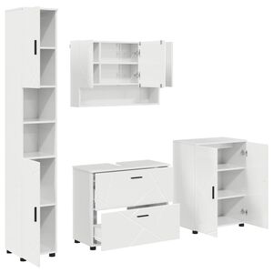 vidaXL Bathroom Furniture Set 4 pcs High Gloss White