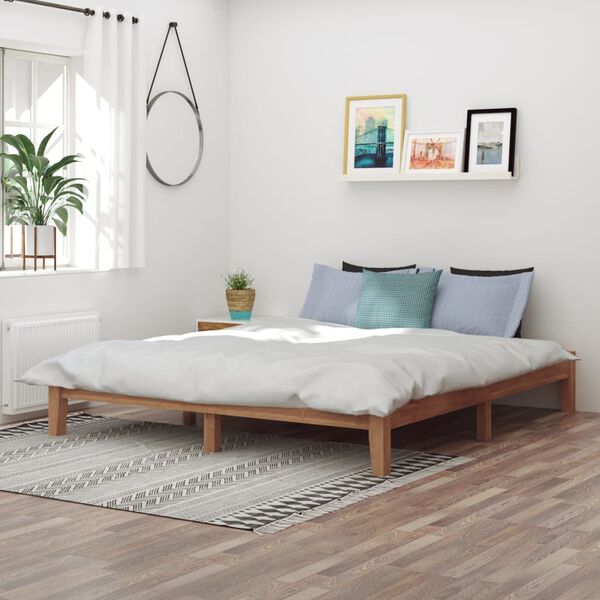 vidaXL Bed Frame without Mattress Solid Teak Wood 180x200 cm Super King