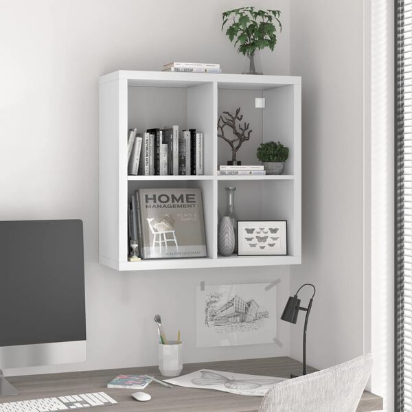 vidaXL Wall Cube Shelf White 69.5x29.5x69.5 cm MDF