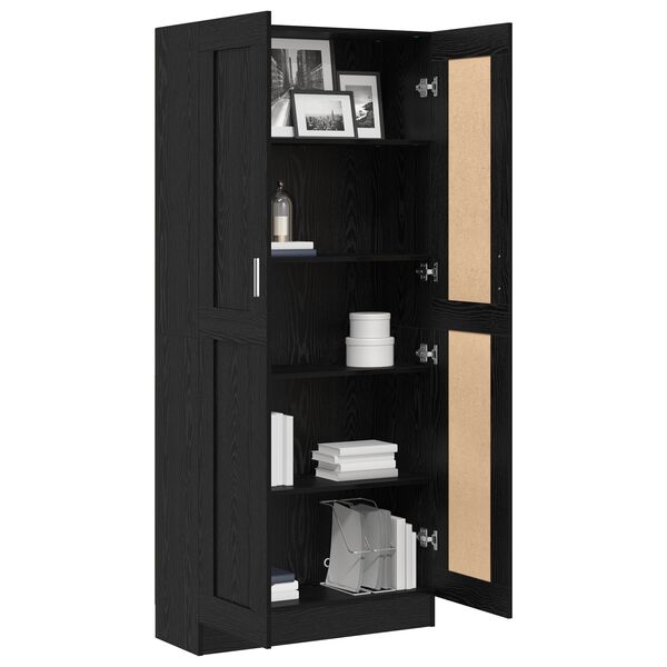 vidaXL Book Cabinet Black Oak 82.5 x 30.5 x 185 cm Engineered Wood