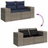 vidaXL 6 Piece Garden Sofa Set with Cushions Grey Poly Rattan Acacia