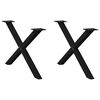 vidaXL Coffee Table Legs X-Shaped 2 pcs Black 70x(42-43) cm Steel