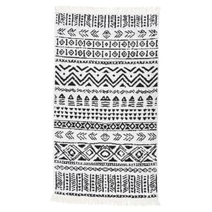 vidaXL Rug Black and White 120x180 cm Cotton