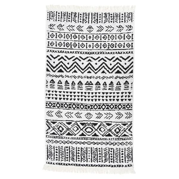 vidaXL Rug Black and White 120x180 cm Cotton
