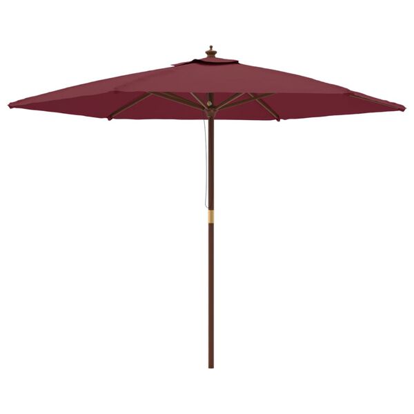 vidaXL Garden Parasol with Wooden Pole Bordeaux Red 299x240 cm