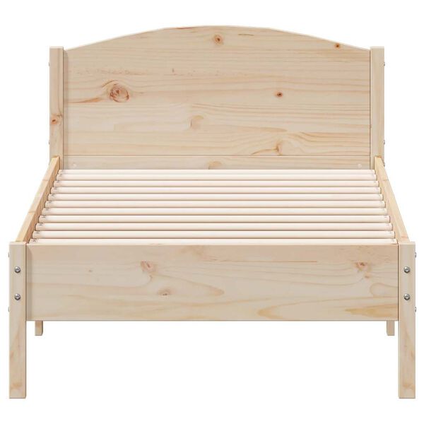 vidaXL Bed Frame without Mattress 75x190 cm Small Single Solid Wood Pine