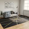 vidaXL Rug Washable Black and Gold 190x300 cm