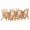 vidaXL 9 Piece Garden Dining Set Solid Wood Acacia and Textilene