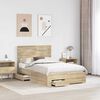 vidaXL Bed Frame with Drawer with Headboard Manual Engineered Wood