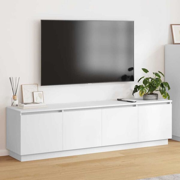 vidaXL TV cabinet with LED White 180 x 38 x 49 cm Engineered Wood