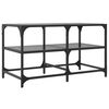 vidaXL Coffee Table with Black Glass Top 78.5x40x45 cm Steel