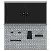 vidaXL Tool Cabinet and Pegboard Set 3 pcs Black 100 x 20 x 115 cm