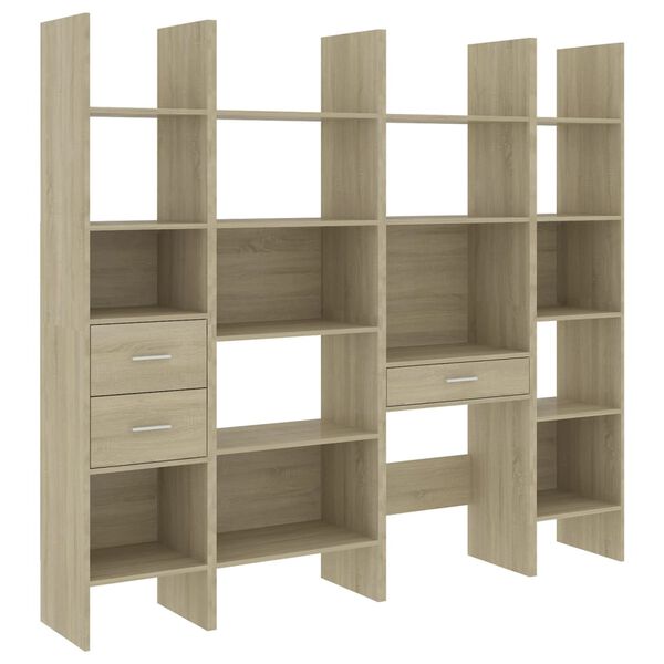 vidaXL 4 Piece Book Cabinet Set Sonoma Oak Engineered Wood