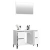 vidaXL 2 Piece Bathroom Furniture Set High Gloss White Engineered Wood