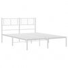 vidaXL Metal Bed Frame without Mattress with Headboard White 120x190cm