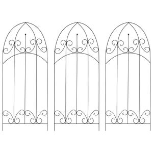 vidaXL Plant Climbing Racks 3 pcs Black 40x100 cm Iron