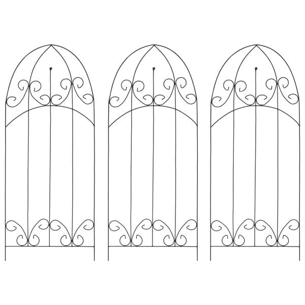 vidaXL Plant Climbing Racks 3 pcs Black 40x100 cm Iron