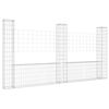vidaXL U-shape Gabion Basket with 3 Posts Iron 260x20x150 cm