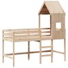 vidaXL Loft Bed with Ladder and Roof without Mattress 90x200 cm