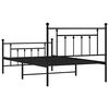 vidaXL Metal Bed Frame without Mattress with Footboard Black 100x200cm