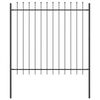 vidaXL Garden Fence 3 pcs Grey 5.1 x 1.5 m Powder-coated Steel