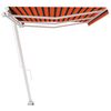 vidaXL Freestanding Manual Retractable Awning 600x350 cm Orange/Brown