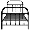vidaXL Bed Frame without Mattress Black Metal 100x200 cm