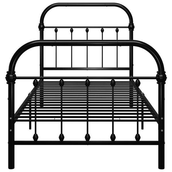 vidaXL Bed Frame without Mattress Black Metal 100x200 cm