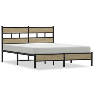vidaXL Bed Frame without Mattress Sonoma Oak 140x200 cm Engineered Wood