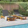 vidaXL Sun Lounger 2 pcs Brown 63 x 199 x 85cm Solid Acacia wood