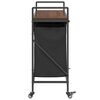 vidaXL Laundry Basket 3 Compartments with Wheels Brown Oak